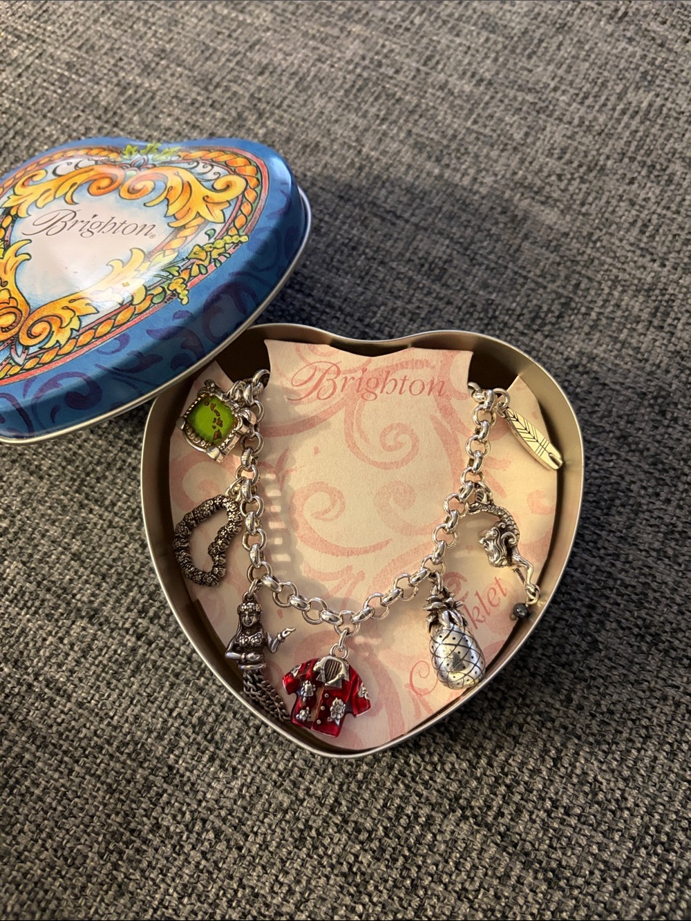 Brighton Silver Charm Bracelet, State of Hawaii. (NWOT)